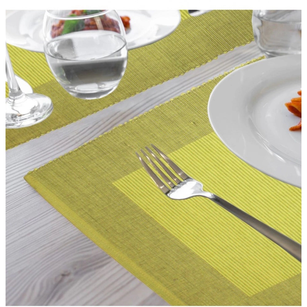 Amfyn Ribbed Cotton Place Mats Sets (Green)