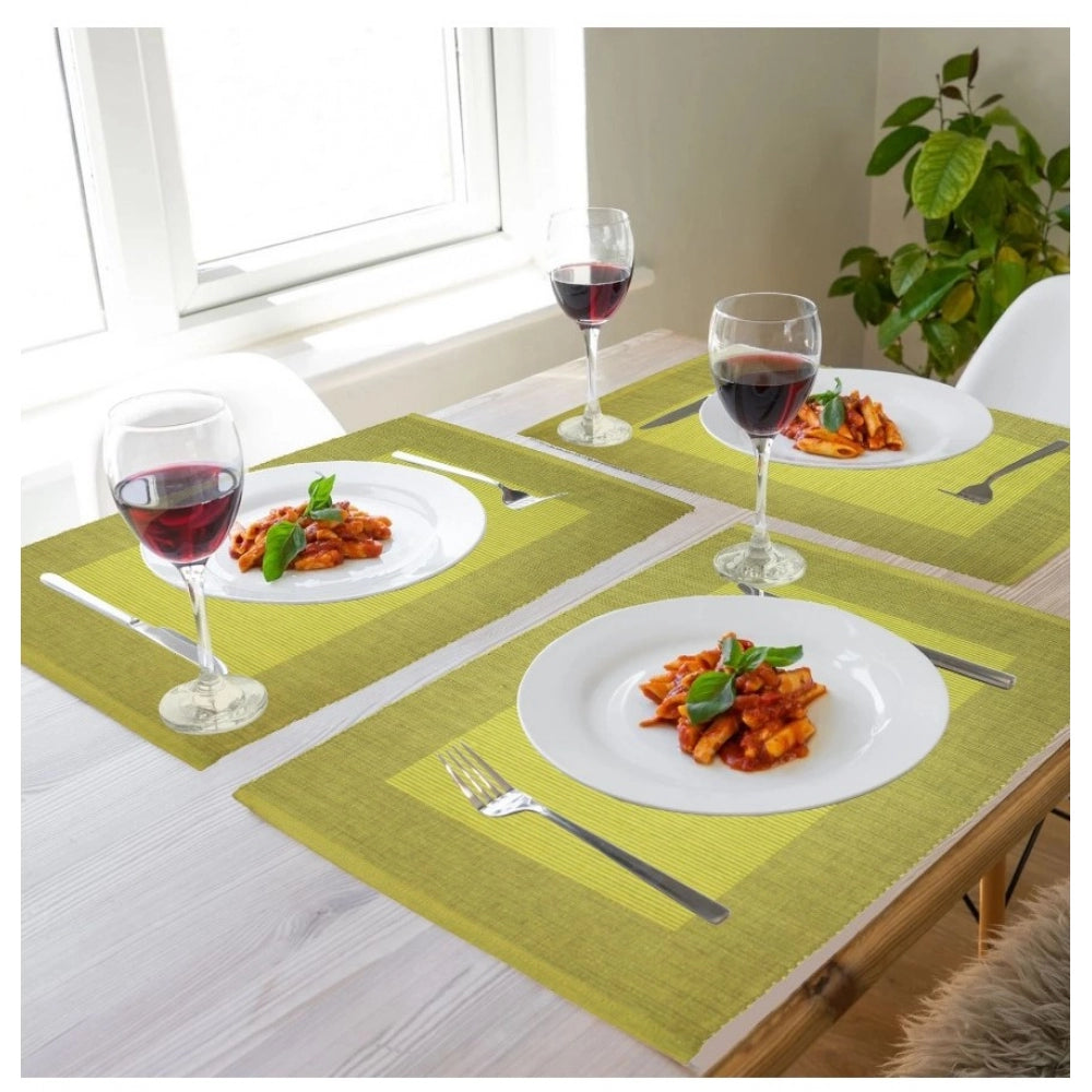 Amfyn Ribbed Cotton Place Mats Sets (Green)