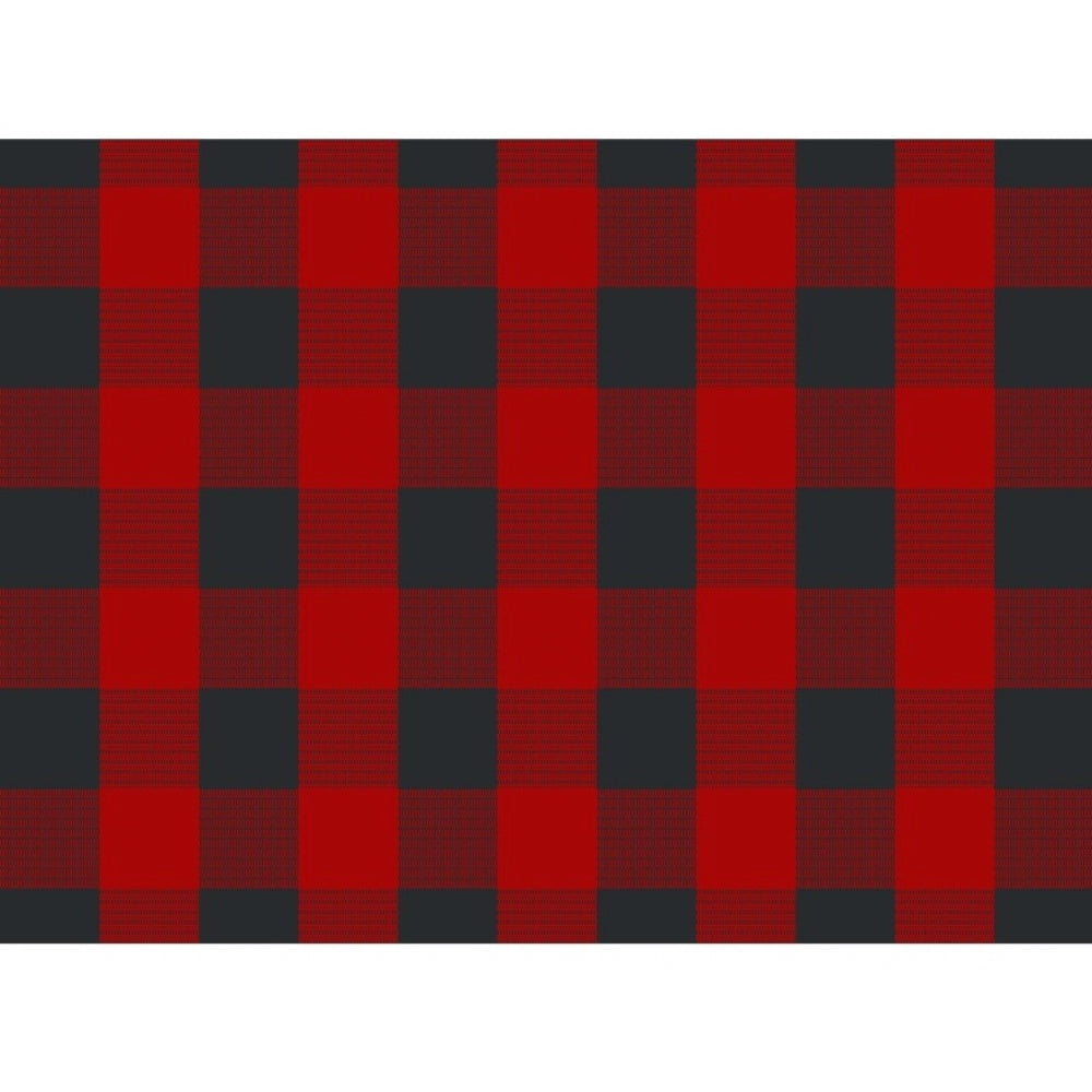 Amfyn Checked Cotton Place Mats Sets (Red &amp; Black)