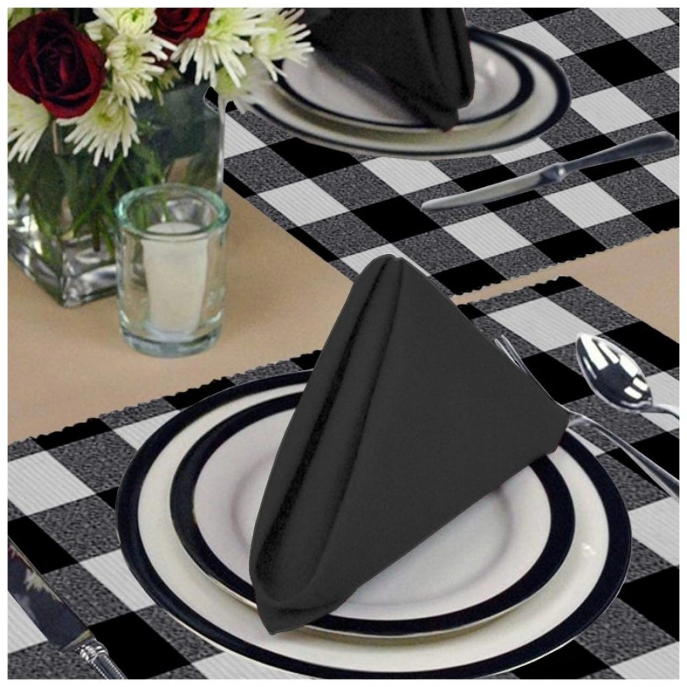 Fashion Checkered Cotton Place Mats Sets (Black)