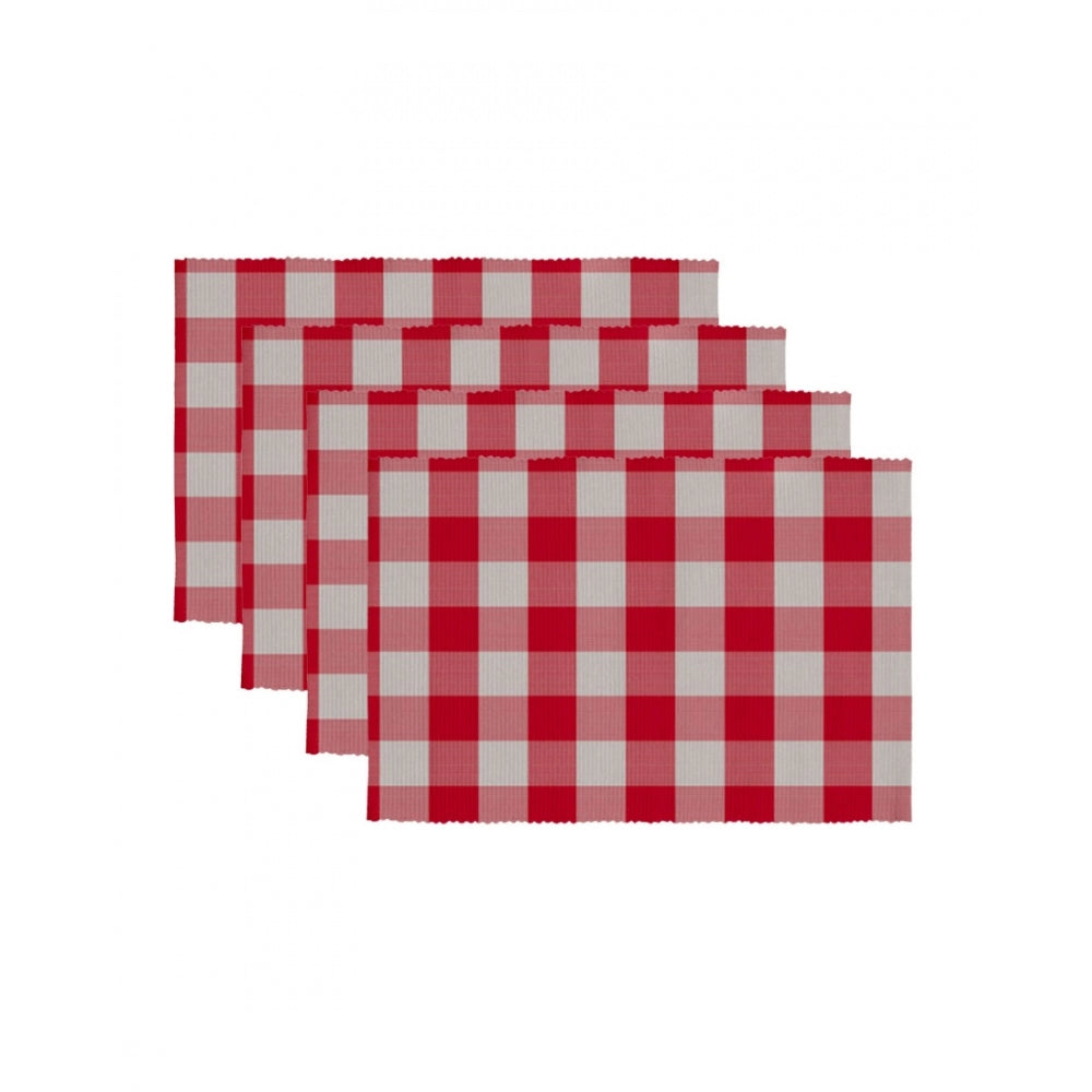 Fashion Checkered Cotton Place Mats Sets (Red)