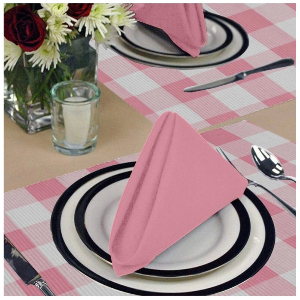 Fashion Checkered Cotton Place Mats Sets (Pink)