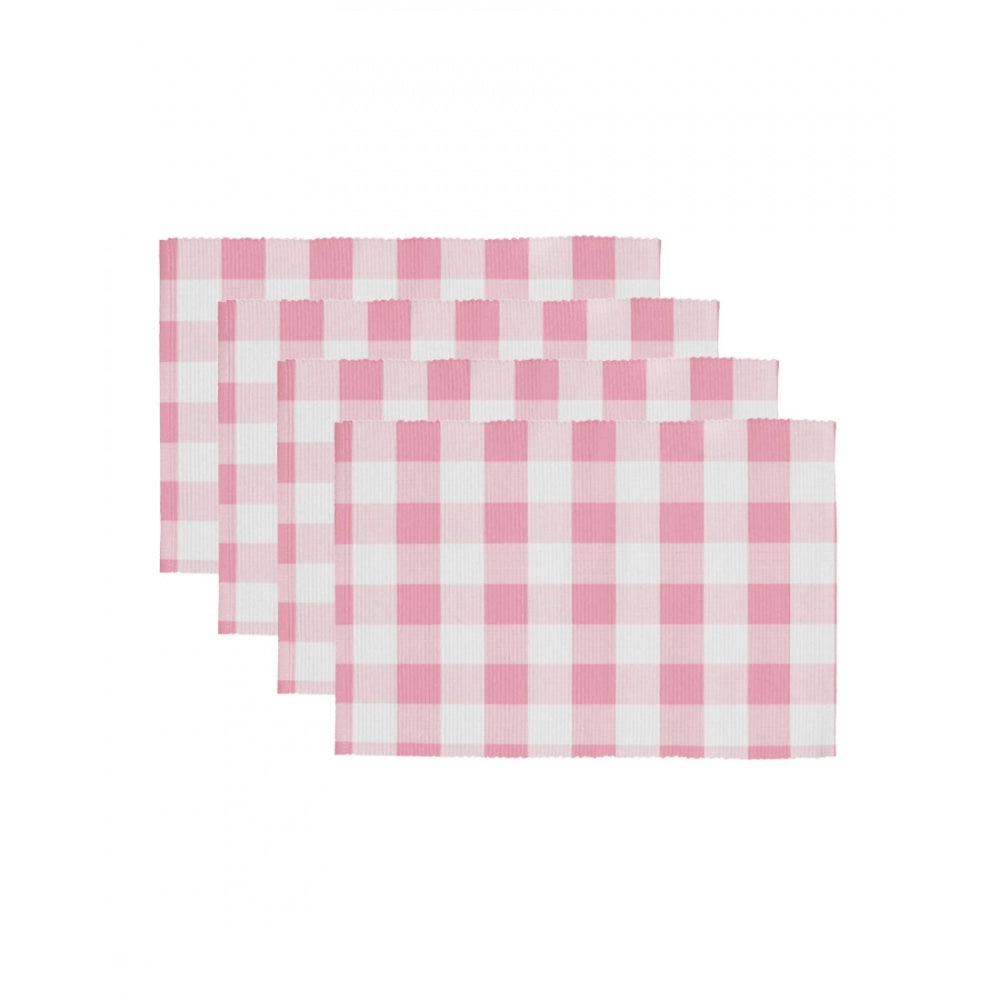 Fashion Checkered Cotton Place Mats Sets (Pink)