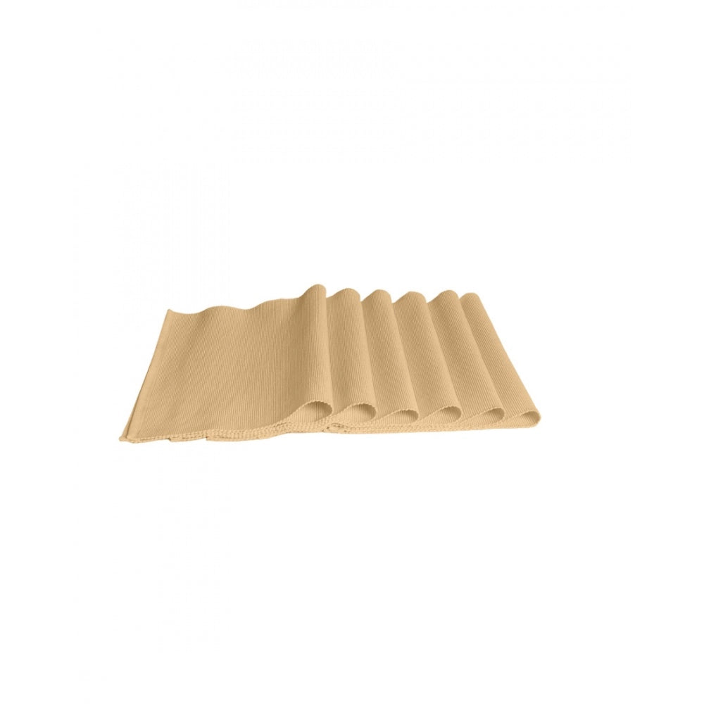 Amfyn Ribbed Cotton Place Mats Sets (Beige)