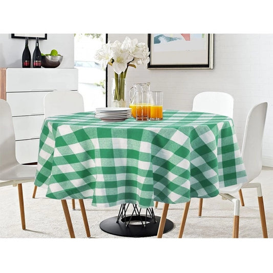 Amfyn Checked Cotton Checks Table Cloth (Green)