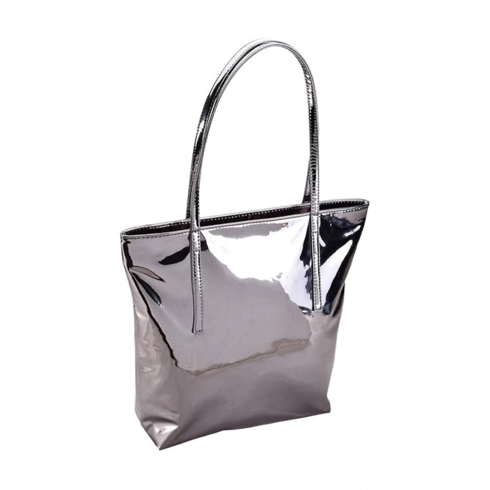 Fashion Women's Synthetic Solid Shoulder Bag (Grey)