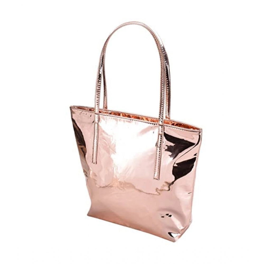 Fashion Women's Synthetic Solid Shoulder Bag (Rose Gold )