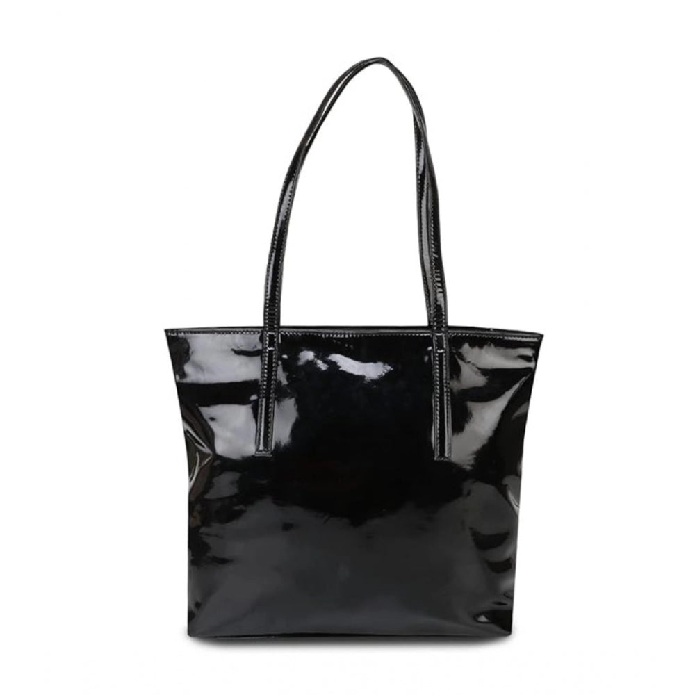 Fashion Women's Synthetic Solid Shoulder Bag (Black)