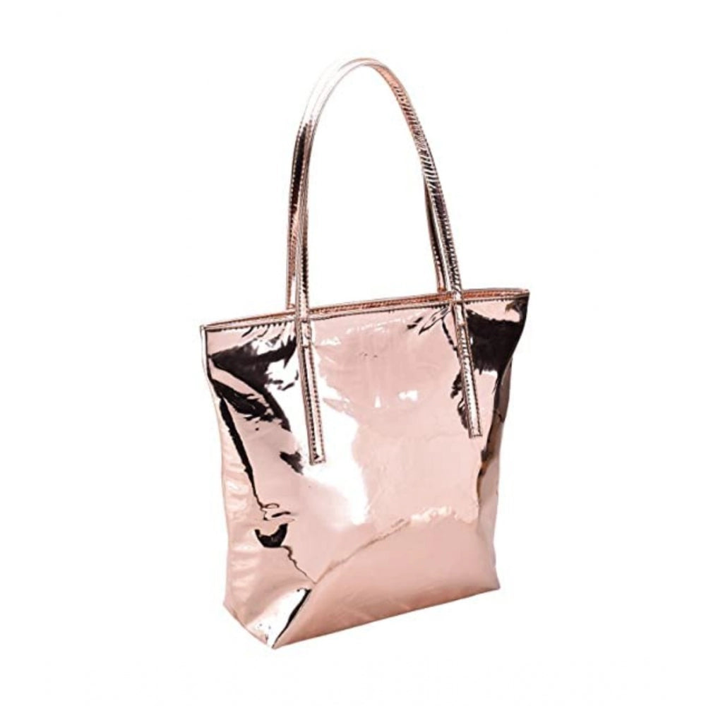 Fashion Women's Synthetic Solid Shoulder Bag (Rose Gold )