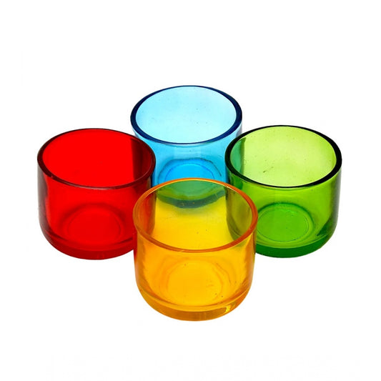 Amfyn Glass Decorative Tea Light Holder (Multicolor)