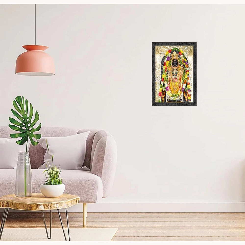 Amfyn Ayodhya ram lalla Painting with Synthetic Photo Frame (Multicolor)