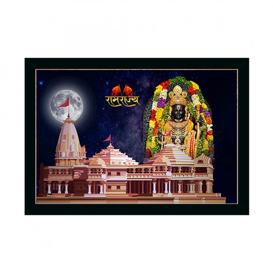 Amfyn Ayodhya ram lalla Painting with Synthetic Photo Frame (Multicolor)