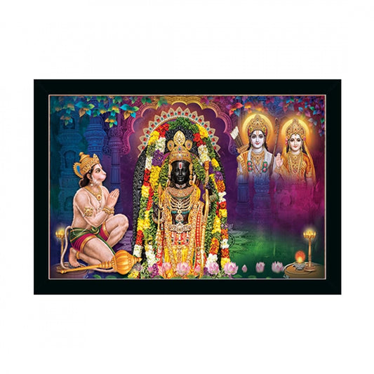 Amfyn Ayodhya ram lalla Painting with Synthetic Photo Frame (Multicolor)