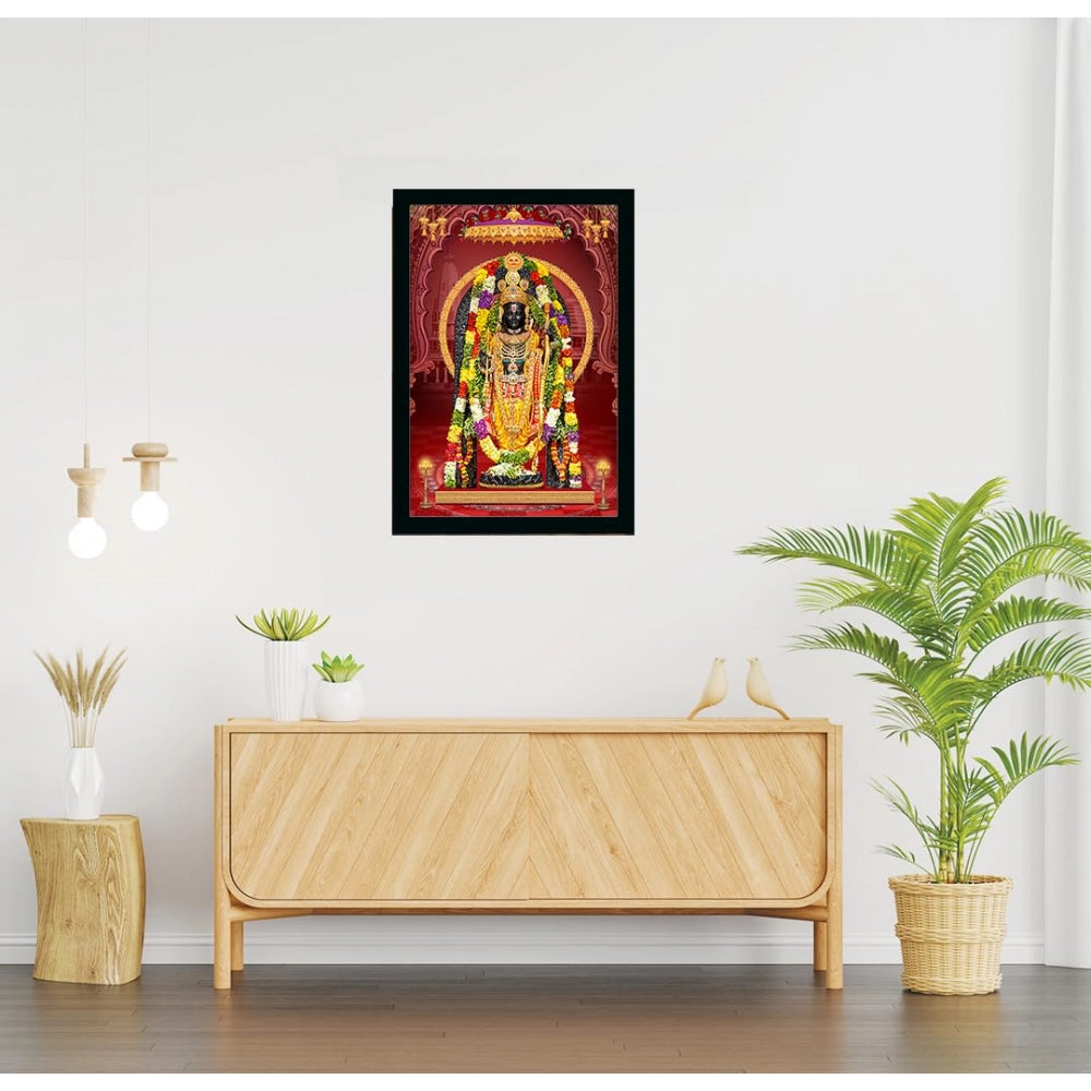 Amfyn Ayodhya ram lalla Painting with Synthetic Photo Frame (Multicolor)