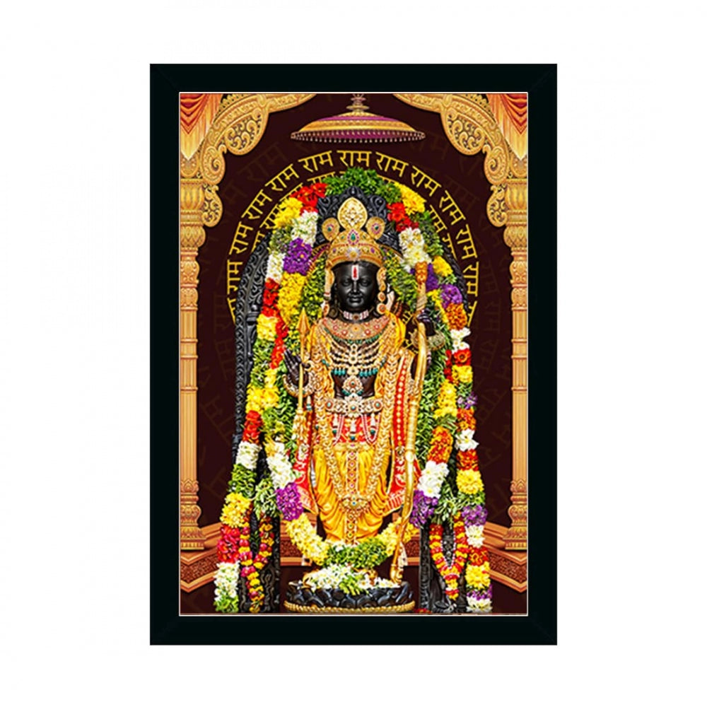 Amfyn Ayodhya ram lalla Painting with Synthetic Photo Frame (Multicolor)