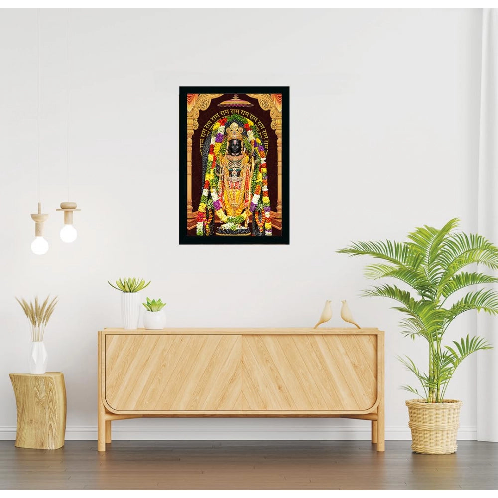 Amfyn Ayodhya ram lalla Painting with Synthetic Photo Frame (Multicolor)