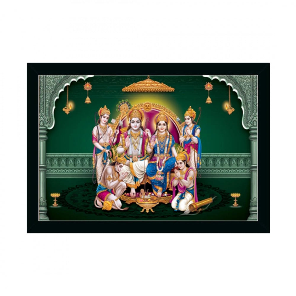 Amfyn Ayodhya Ram Mandir Painting with Synthetic Photo Frame (Multicolor)