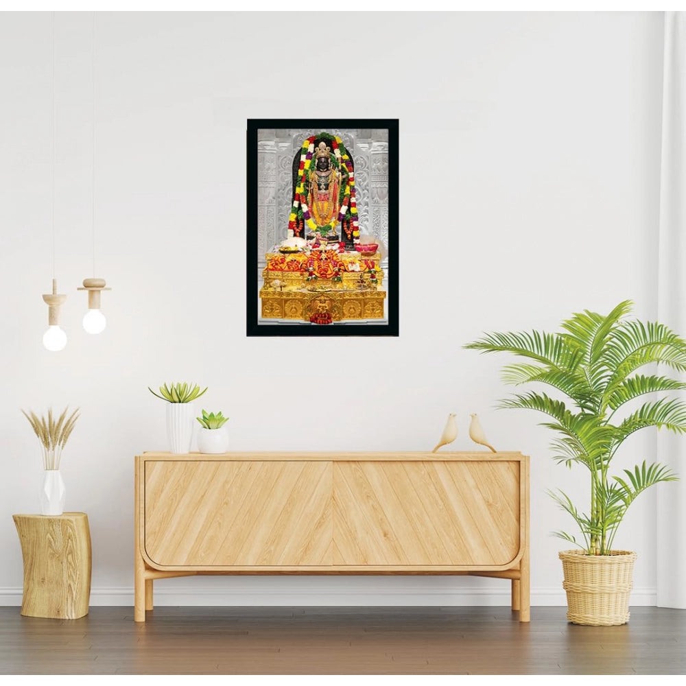 Amfyn Ayodhya ram lalla Painting with Synthetic Photo Frame (Multicolor)