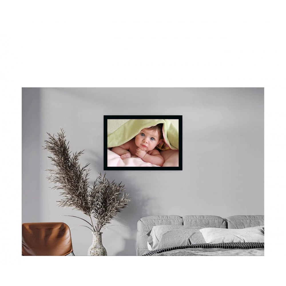 Amfyn Baby Photo Painting with Synthetic Photo Frame (Multicolor)