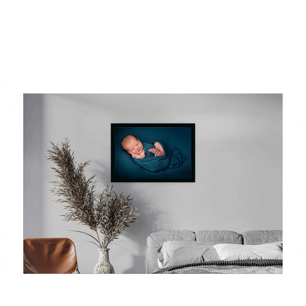 Amfyn Baby Photo Painting with Synthetic Photo Frame (Multicolor)