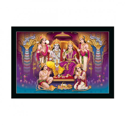 Amfyn Ayodhya Ram Mandir Painting with Synthetic Photo Frame (Multicolor)