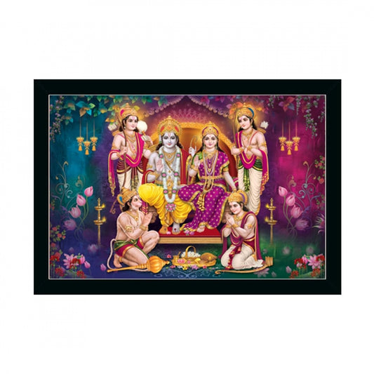 Amfyn Ayodhya Ram Mandir Painting with Synthetic Photo Frame (Multicolor)