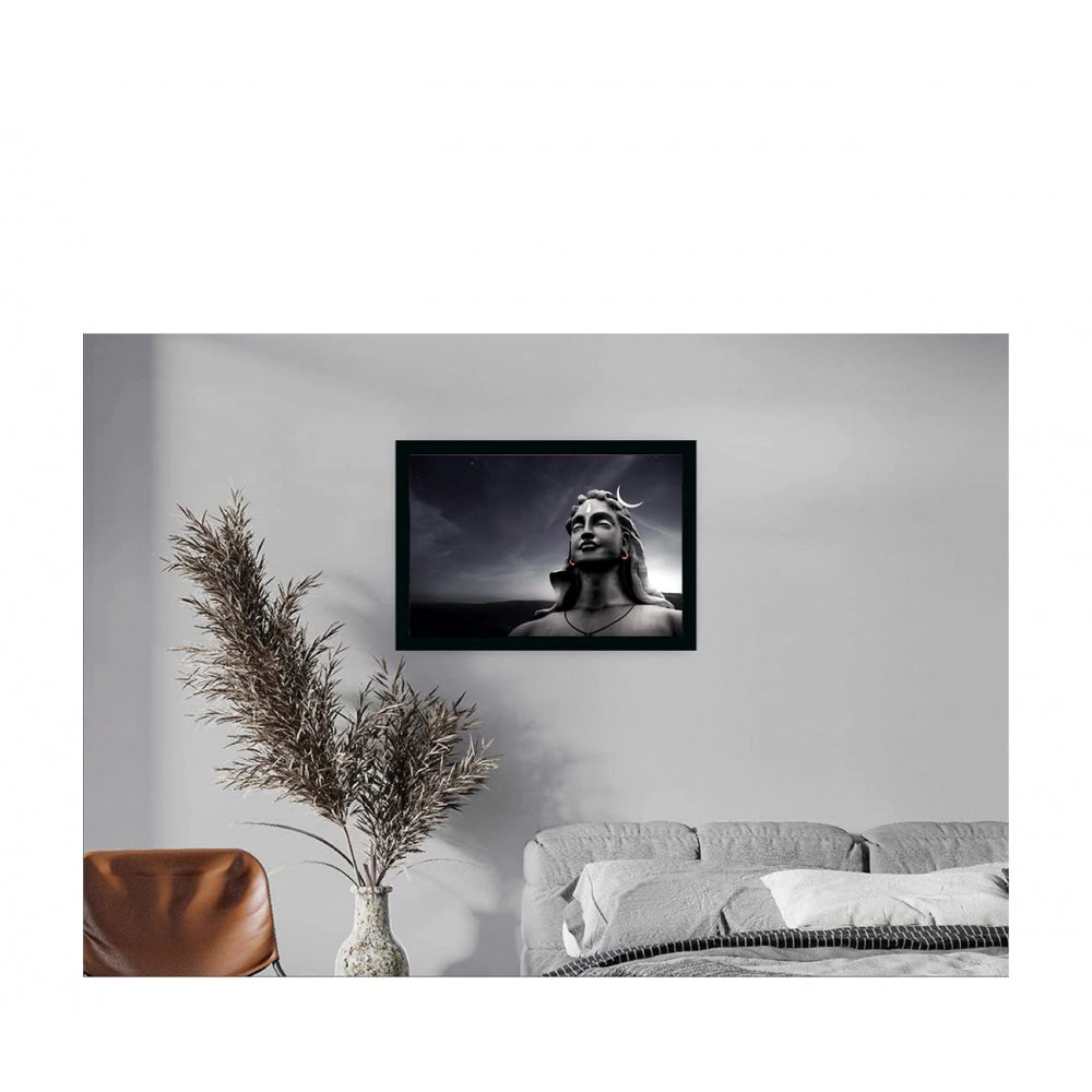 Amfyn Adiyogi Mahakal Painting with Synthetic Photo Frame (Multicolor)