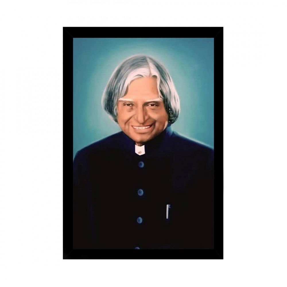 Amfyn A P J Abdul Kalam Painting with Synthetic Photo Frame (Multicolor)