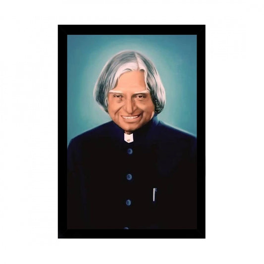 Amfyn A P J Abdul Kalam Painting with Synthetic Photo Frame (Multicolor)