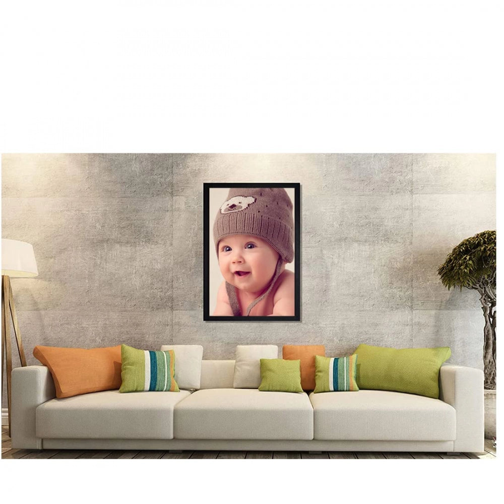 Amfyn Baby Photo Painting with Synthetic Photo Frame (Multicolor)