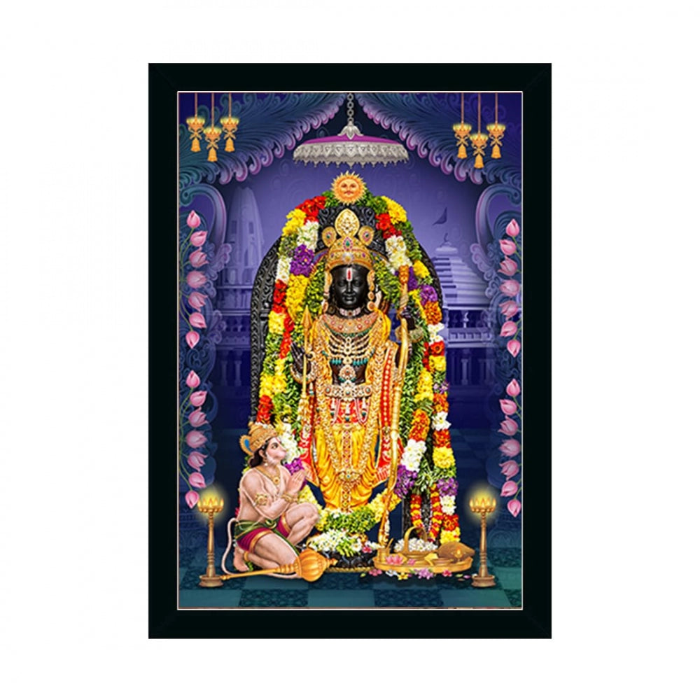 Amfyn Ayodhya ram lalla Painting with Synthetic Photo Frame (Multicolor)