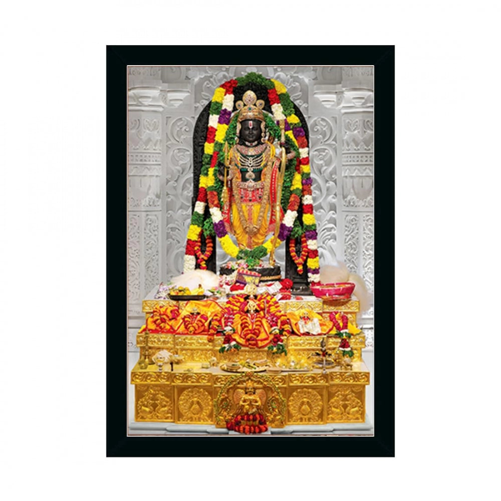 Amfyn Ayodhya ram lalla Painting with Synthetic Photo Frame (Multicolor)