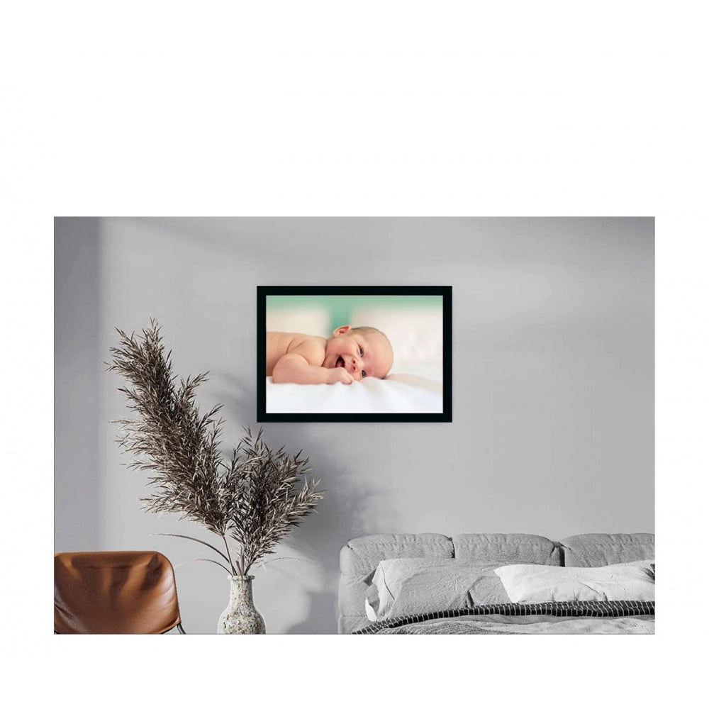 Amfyn Baby Photo Painting with Synthetic Photo Frame (Multicolor)