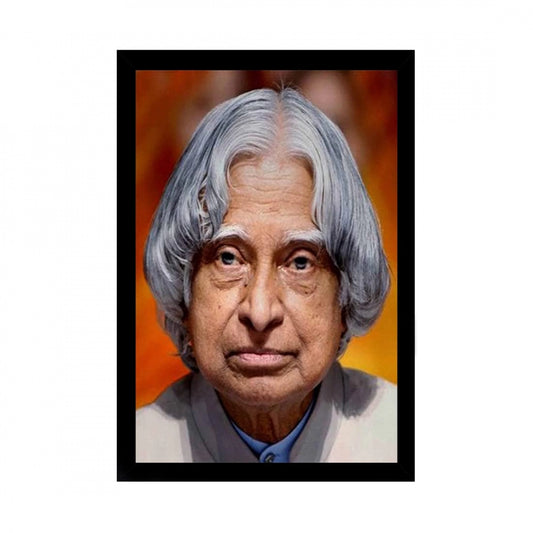 Amfyn A P J Abdul Kalam Painting with Synthetic Photo Frame (Multicolor)