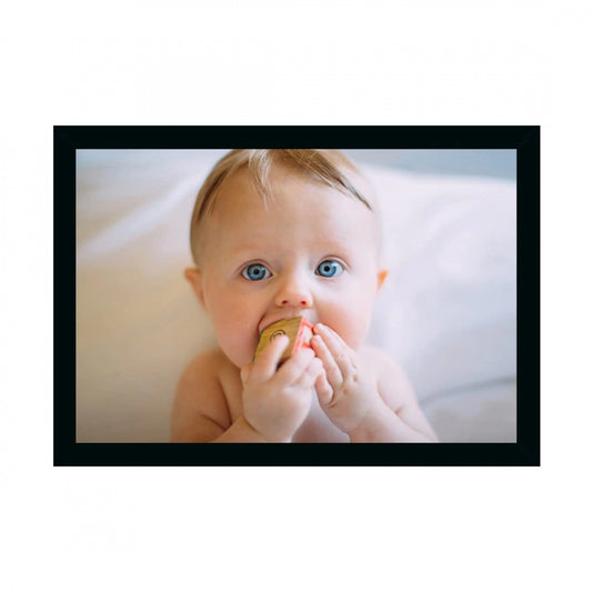 Amfyn Baby Photo Painting with Synthetic Photo Frame (Multicolor)