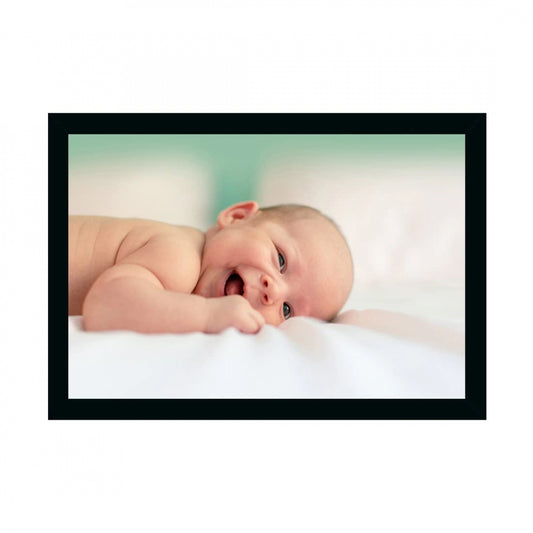 Amfyn Baby Photo Painting with Synthetic Photo Frame (Multicolor)