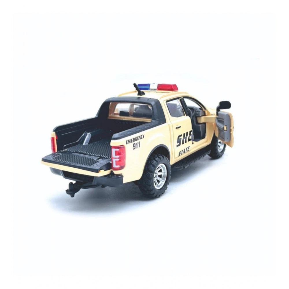 Amfyn Plastic Police Pull Back Toys For Kids Emargency Car (Assorted)