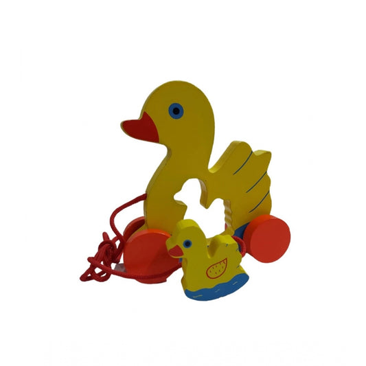 Fashion Wooden Toddlers Duck Pull Toy For Babies (Multicolor)