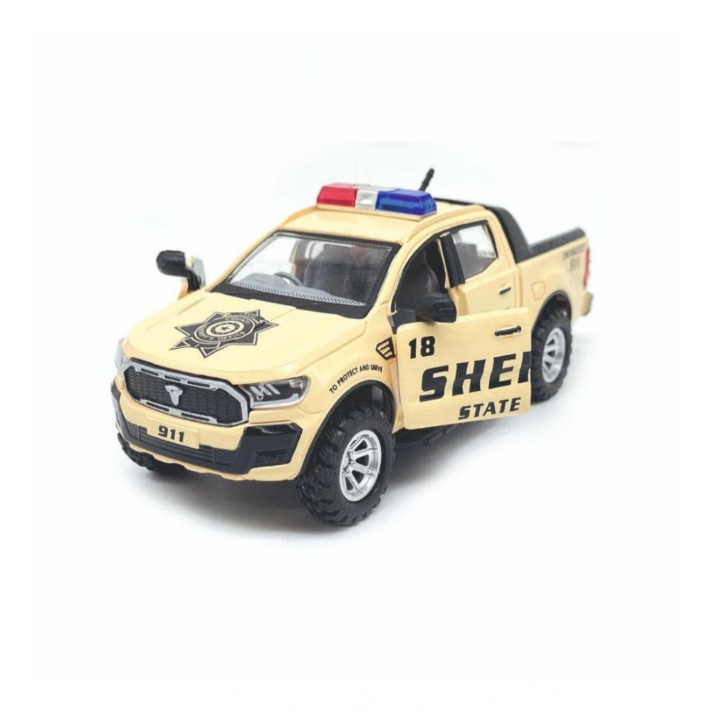 Amfyn Plastic Police Pull Back Toys For Kids Emargency Car (Assorted)