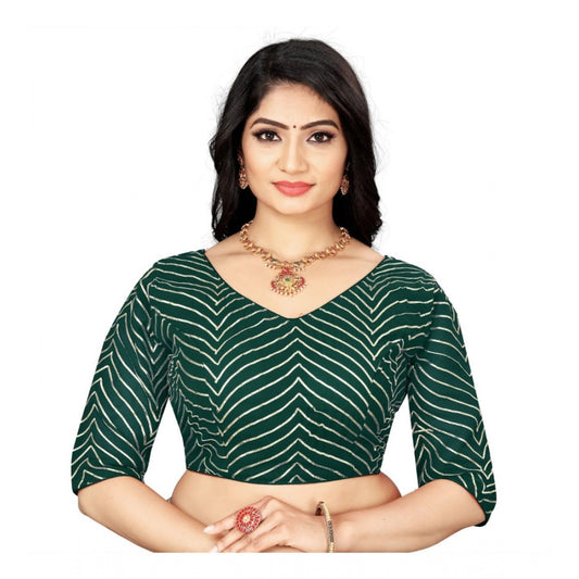 Amfyn Women's Georgette Embroidery Readymade Blouse (Green, Size: Free Size)