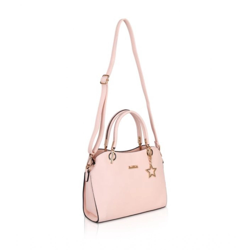 Fashion Women's Faux Leather Solid Handbag (Pink)