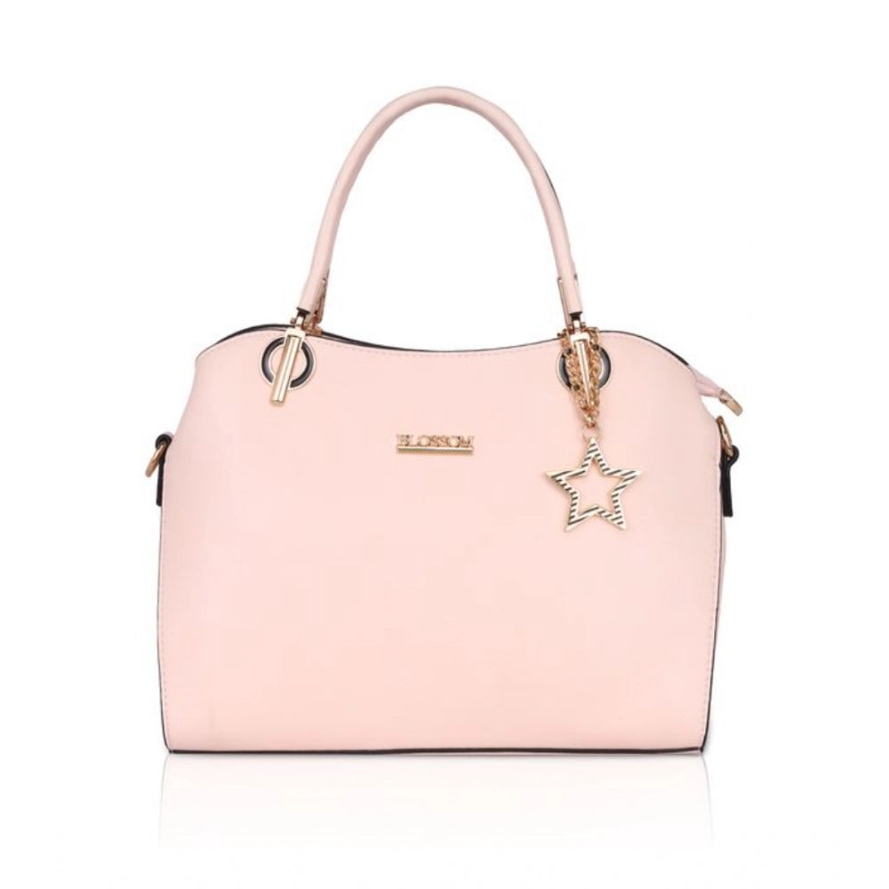 Fashion Women's Faux Leather Solid Handbag (Pink)