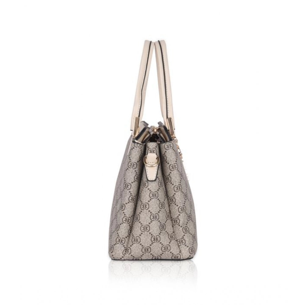 Fashion Women's Faux Leather Printed Handbag (Beige)