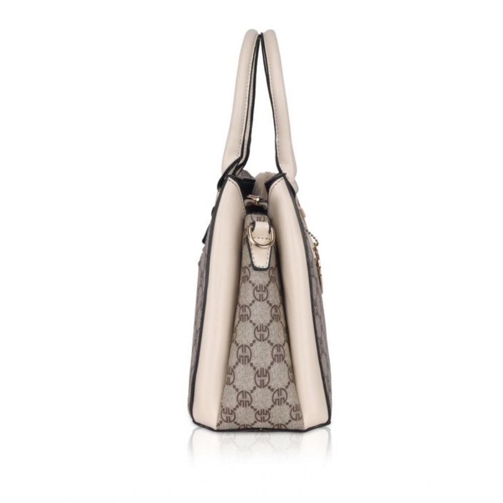 Fashion Women's Faux Leather Printed Handbag (Beige)