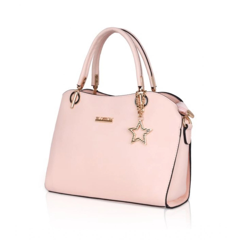 Fashion Women's Faux Leather Solid Handbag (Pink)