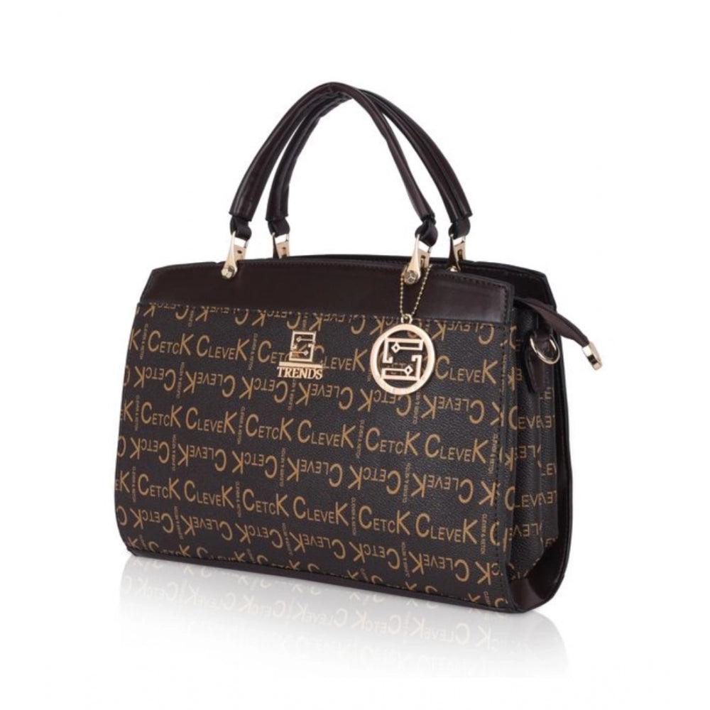 Fashion Women's Faux Leather Printed Handbag (Coffee)