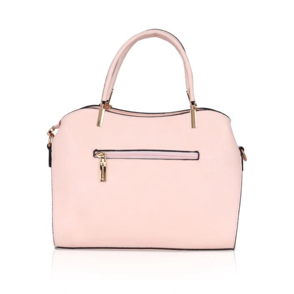 Fashion Women's Faux Leather Solid Handbag (Pink)