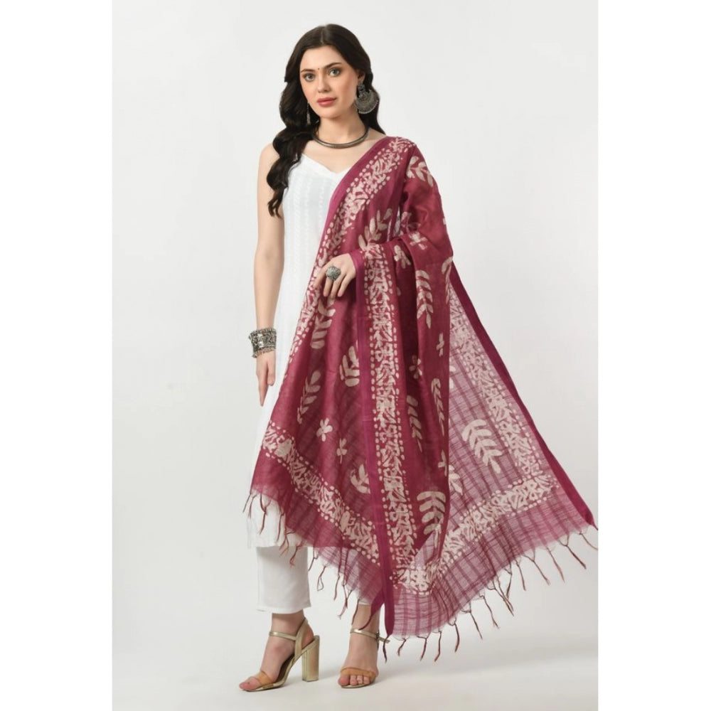 Amfyn Women's Cotton Printed Dupatta (Levender, Length: Free Size)