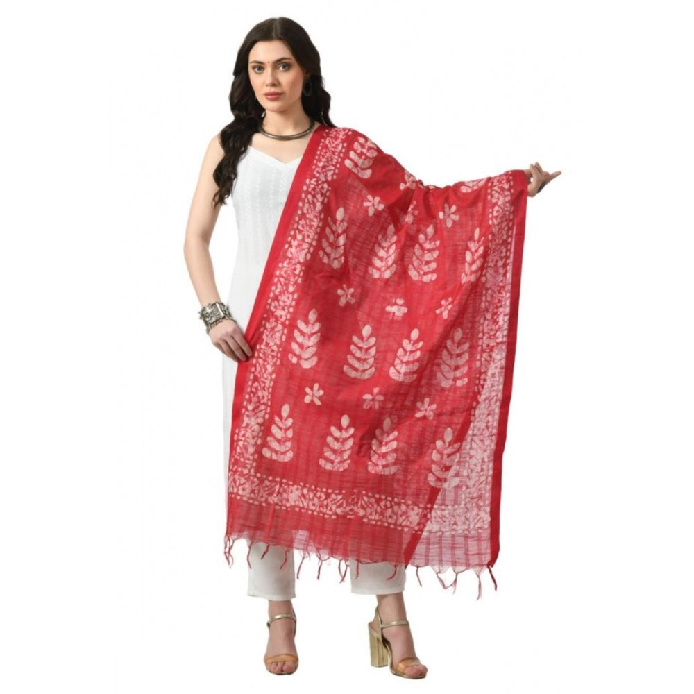 Amfyn Women's Cotton Printed Dupatta (Rani, Length: Free Size)