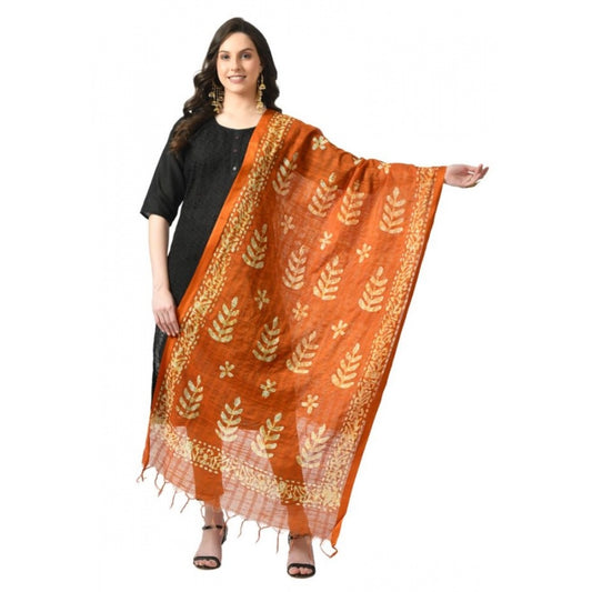 Amfyn Women's Cotton Printed Dupatta (Mustard, Length: Free Size)